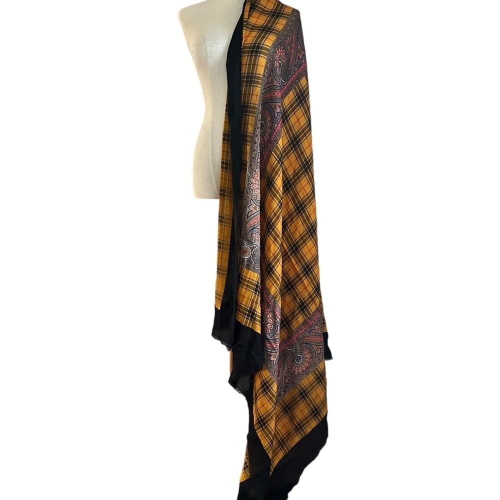 Huge Authentic Yves Saint Laurent Silk and Wool Scarf